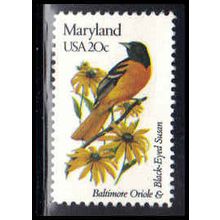 1972A 20c Birds/Flowers of Maryland Fine MNH Dry Gum V2910