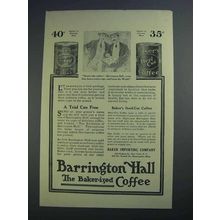 1915 Baker's Steel Cut & Barrington Hall Coffee Ad
