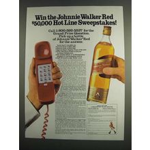 1984 Johnnie Walker Red Label Scotch Ad - Hot Line