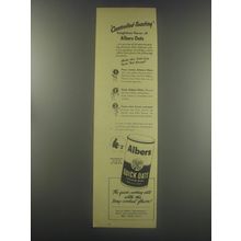 1945 Albers Quick Oats Ad - Controlled-toasting heightens flavor of Alber Oats