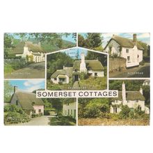 SOMERSET COTTAGES. multiview, used postcard by J. Salmon 1980 pm #