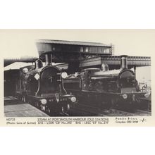 LHS LSWR Train 292 Steam At Portsmouth Harbour Railway Postcard