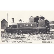 LT & SR Tank 2136 at Plaistow Shed in 1924 Real Photo Train Postcard