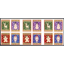 4428c 2009 XMAS BOOKLET - ONE SIDE OF 12 STAMPS WITH DIE CUTTING OMITTED ERROR