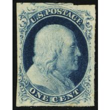 9, Mint OG 1¢ VF - With WT Crowe Certificate - Stuart Katz