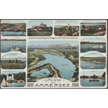 Grüsse vom Ammersee, 1905 - Ottmar Zieher AK -Werbung für Amsterdamer Restaurant