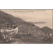 Vue sur le Cap Martin et les Montagnes d'Italie, La Turbie, 1924 - Leclerc CPA