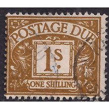 GB 1960 QE2 1/-d Ochre Postage Due Used SG D64 Wmk 179 ( G338 )