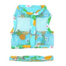 Cool Mesh Dog Harness with Leash - Pineapple Luau X-Small