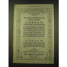 1918 Gorham Sterling Silverware Ad - The only extravagant thing about Gorham