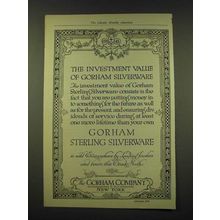 1918 Gorham Sterling Silverware Ad - The investment value of Gorham Silverware