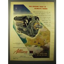 1944 GM Allison Aircraft Engines Ad - Always There