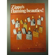 1969 Zippo Cigarette Lighters Ad - Flaming Beauties