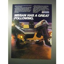 1986 Nissan 70 Outboard Motor Ad - Great Following