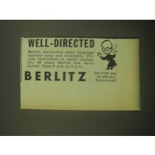 1946 Berlitz School of Languages Ad - Well-Directed