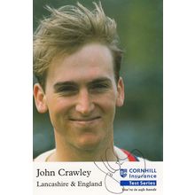 John Crawley Lancashire England Cricket Club Team Player Hand Signed Photo