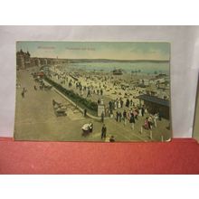 PROMENADE & BEACH, WEYMOUTH, DORSET. used antique postcard by Edward Hitch =
