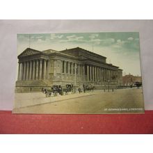 St. GEORGE'S HALL, LIVERPOOL unused antique postcard lewis's series #