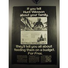 1970 Hunt-Wesson Food Ad - If you tell Hunt-Wesson about your family