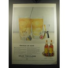 1957 Old Taylor Bourbon Ad - Genius at Work