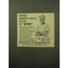 1960 Brynje Underwear Ad - Winter warmth without weight in Brynje