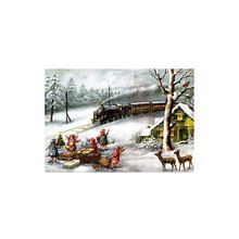 10395 - Korsch Advent - Angels and Train - 11.75"H x 8.25"W x .1"D