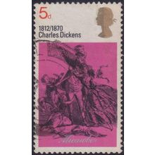 GB 1970 5d Dickens Micawber with Misplaced Embossing