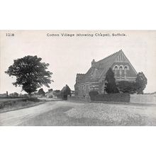 Cotton Village (Showing Chapel), Suffolk : Pawsey printed postcard 1218