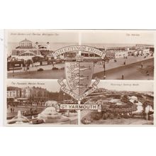 GREETINGS FROM GT. YARMOUTH MULTI VIEW .RP POSTCARD. ED 565