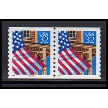 2913v 32c U.S. Flag Over Porch Very Fine MNH LGG CNP Left 34333 PA1707