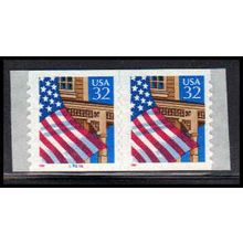 2915A 32c U.S. Flag Over Porch Fine MNH CNP Left 89898 10x10 PA1776