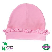 The Laughing Giraffe Baby Ruffles Beanie[ 0-6M Pink ]