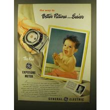 1950 General Electric PR-1 Exposure Meter Ad - Easier