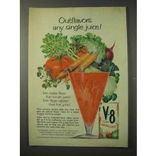 1958 V-8 Juice Ad - Outflavors Any Single Juice