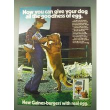 1974 Gaines-Burger Dog Food Ad - The Goodness of Egg