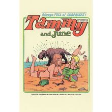 Beach Rainy Dog Mans Best Friend Girls 1970s Comic Book Postcard