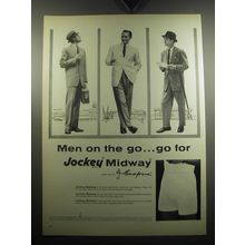 1957 Jockey Midway Underwear Ad - Men on the go.. go for Jockey Midway