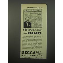 1956 Decca Records Ad - Bing Crosby - Christmas sing with Bing