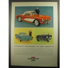 1956 Chevrolet Corvette Ad - Chevrolet unleashes the new Corvette