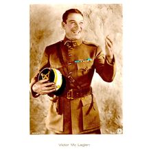 Victor McLaglen Film Actor Hand Coloured Tinted Real Photo Postcard