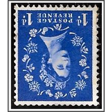 SG516Wi 1d Ultramarine 1952 Tudor Crown Inverted Watermark Unmounted Mint hrd2d