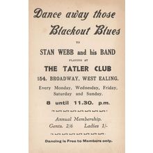 WW2 Blackout Blues Stan Webb West Ealing Tatler Club London PB Postcard