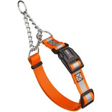 Reflective Dog Pet Martingale Collar with QR Buckle 1" W 20-26" L Hunter Orange