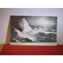 SEA MEETS LAND, SHAKESPEARE CLIFF, DOVER, KENT unused antique postcard =
