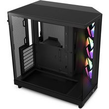 NZXT H6 Flow RGB Mid-Tower Airflow Case with 3 RGB Fans, Panoramic Glass Panels,