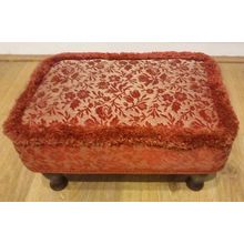 Vintage Sherborne Footstool Terracotta Red Floral Design With Legs