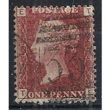 1858 SG43 1d Red Plate 209 Good/Fine Used Check Letters "TE"