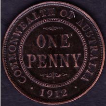 1912 H Australia 1 Penny coin