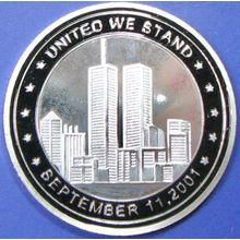 Remember 9/11. Challenge Coin. 1.50" Silver Tone. 80b.