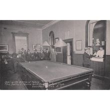 Billiards Room Red Ensign Club Sailors Home Smoking London Docks Old Postcard